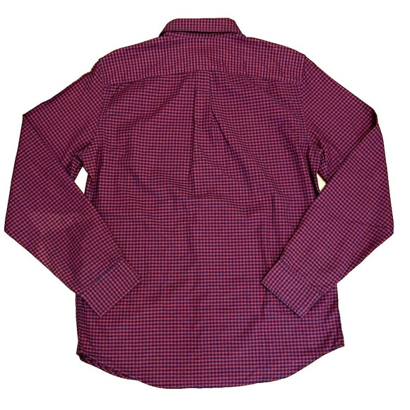 GAP Red/Blue Gingham Check Long Sleeve Button Down Shirt Standard Fit Stretch M - Picture 3 of 6